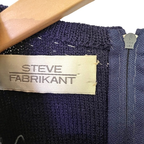 Vintage Steve Fabrikant Nautical Angler Fish Ornament Shift Mini Sweater Dress - Picture 5 of 7